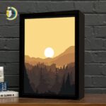 Morning Landscape Light Box CDR DXF Free Vector