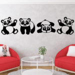 Panda Wall Decor CDR DXF Free Vector