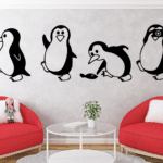 Penguin Wall Decor CDR DXF Free Vector