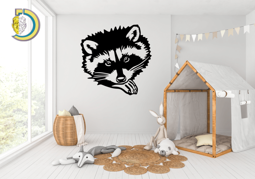 Raccoon Wall Decor CDR DXF Free Vector