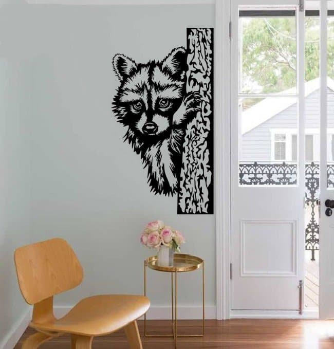 Raccoon Wall Decor CDR Free Vector