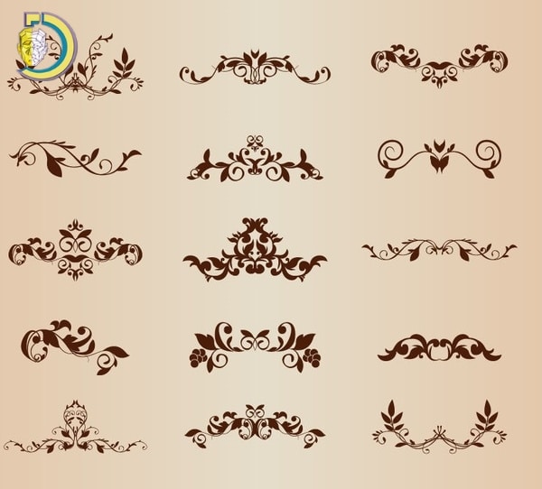 Set Of Vector Floral Ornamental Elements For Design Free Vector