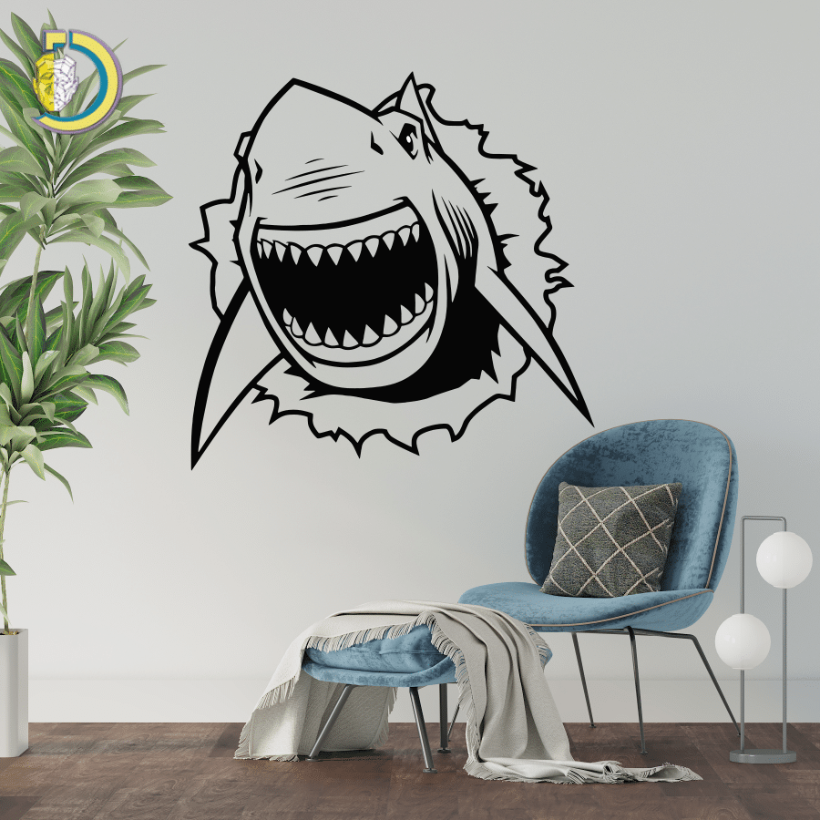 Shark Wall Decor CDR Free Vector