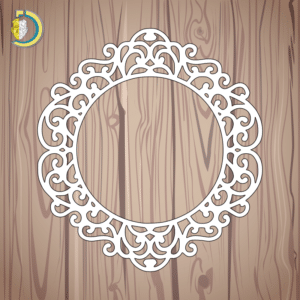 Swirly Circle Frame Laser Cut Vector