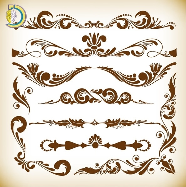 Vector Illustration Set Of Vintage Ornament Elements Free Vector