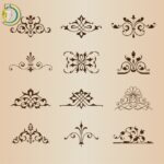 Vintage Floral Ornament Elements Vector Illustration Free Vector