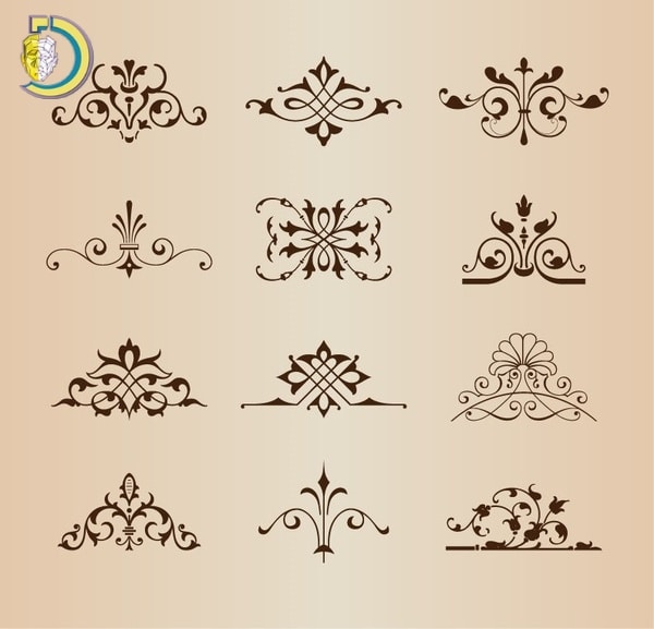 Vintage Floral Ornament Elements Vector Illustration Free Vector