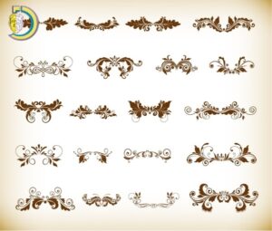 Vintage Ornaments With Floral Element For Design Vector