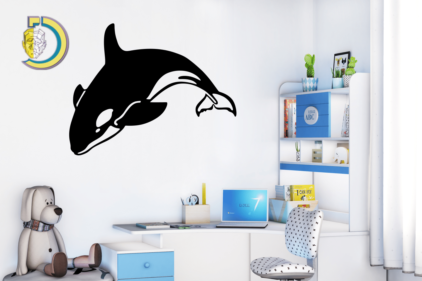 Whale Wall Decor CDR DXF Free Vector